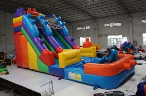 Building Block Water Slide with Pool